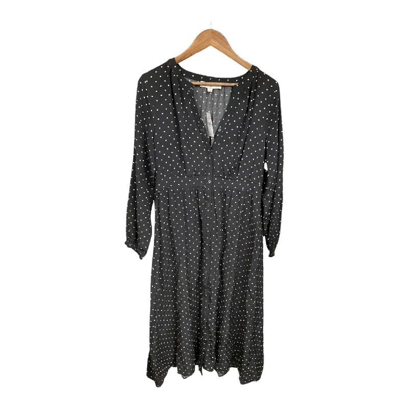 Dress Casual Midi By Loft In Polkadot Pattern, Size: M