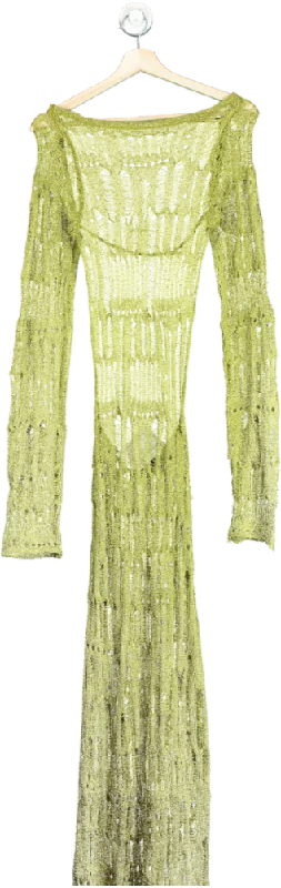 Jaded Lime Green Knit Long Sleeve Maxi Dress XS