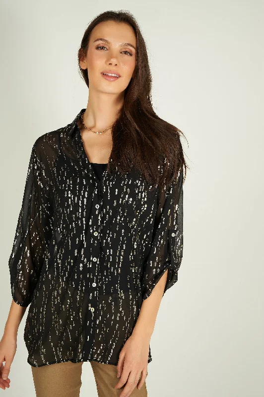 Blouse imprimée semi-transparente - KAS-FOIL - (R-A3) - VENTE FINALE