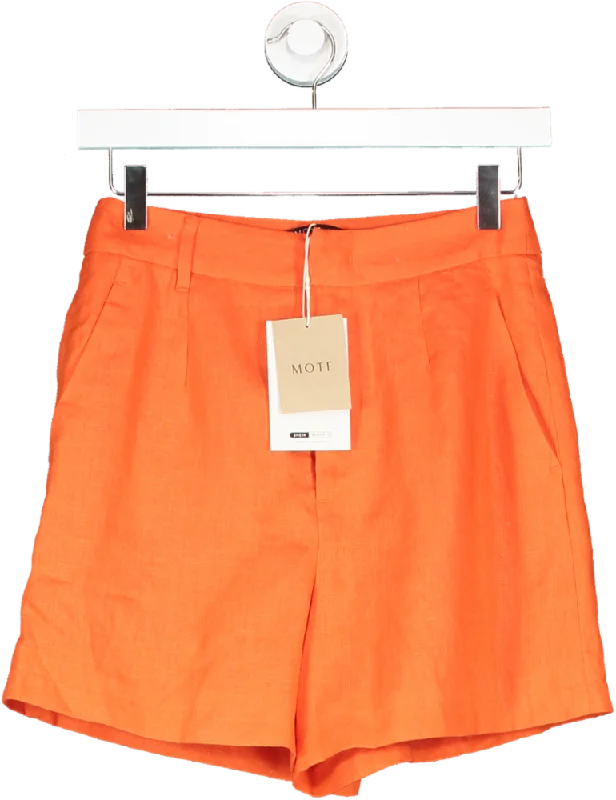 SHEIN Orange Linen Shorts UK XS