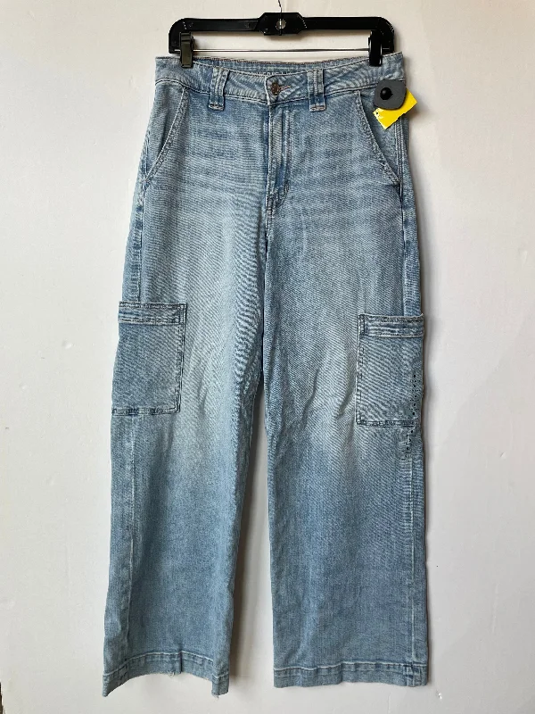 Jeans Wide Leg By American Eagle In Blue Denim, Size: 6